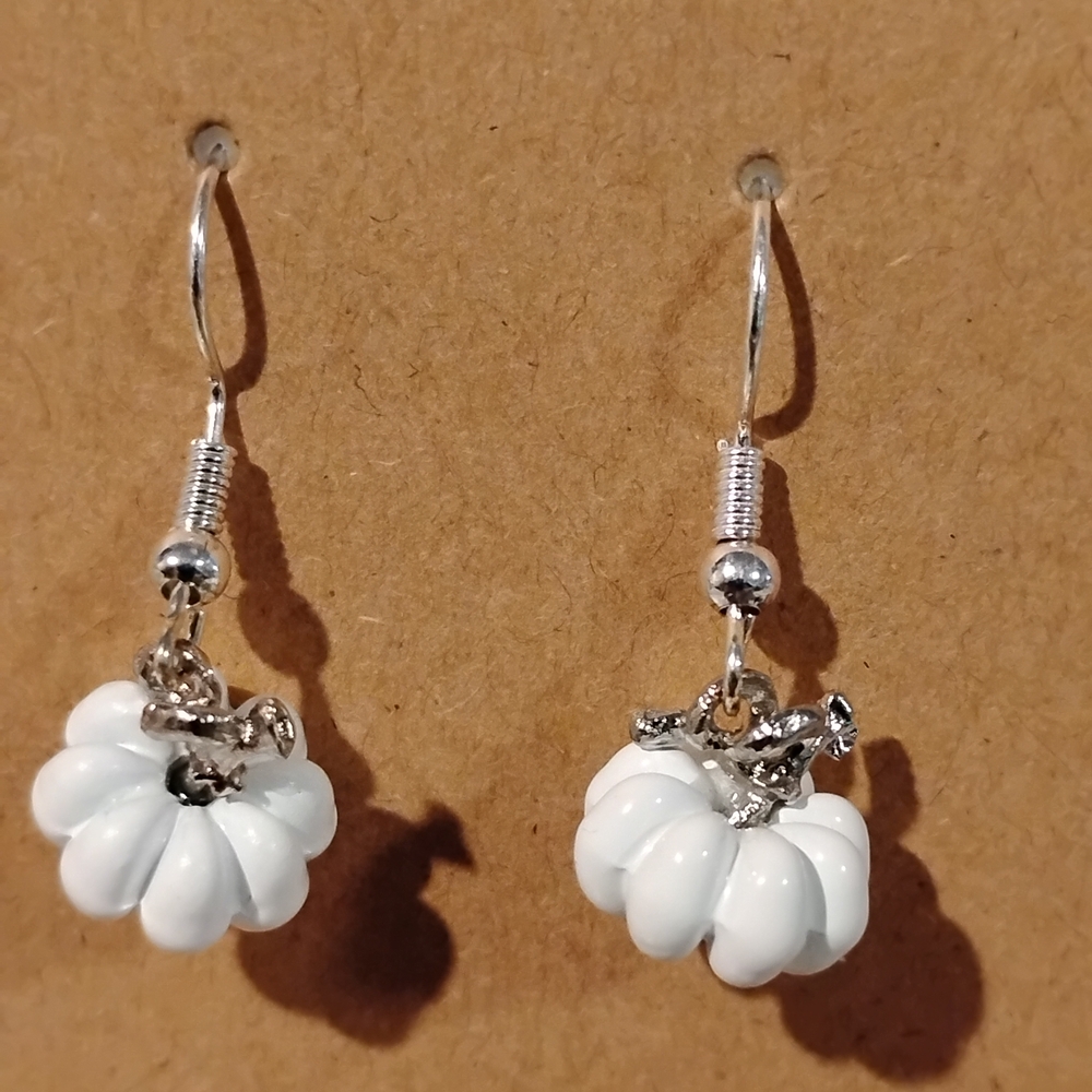 Elegant Silver and White Dangle Earrings